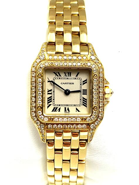 cartier panthere 18k gold|cartier panthere watch with diamonds.